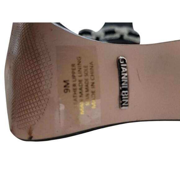 Gianni Bini Black Rhinestone Chain Ankle Strap Open Toe Dress Heels 9M - Picture 5 of 6